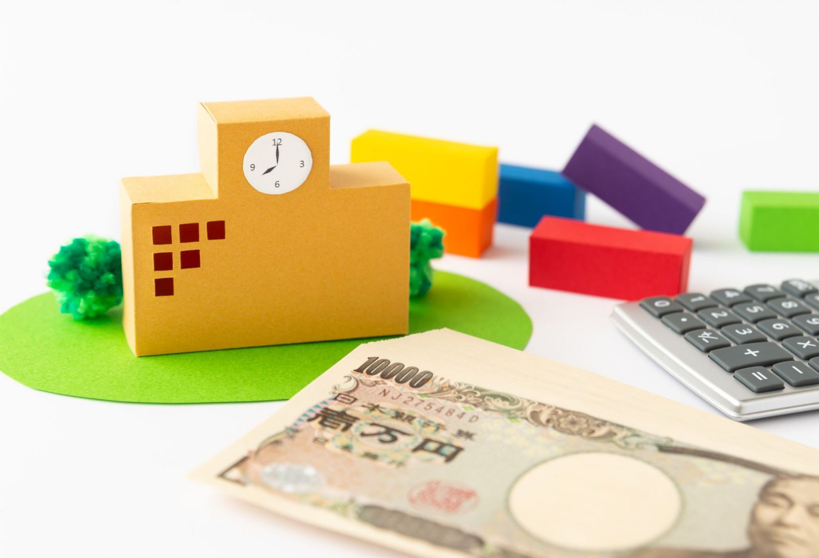 積み木で作った学校