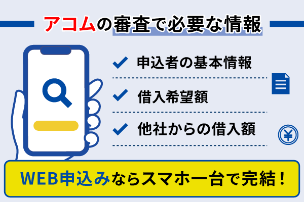 アコムの審査で必要な情報3つ