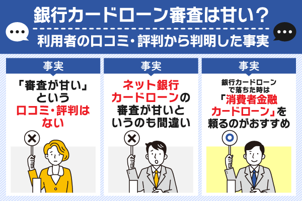 銀行カードローンの審査は甘い?という情報について解説している画像