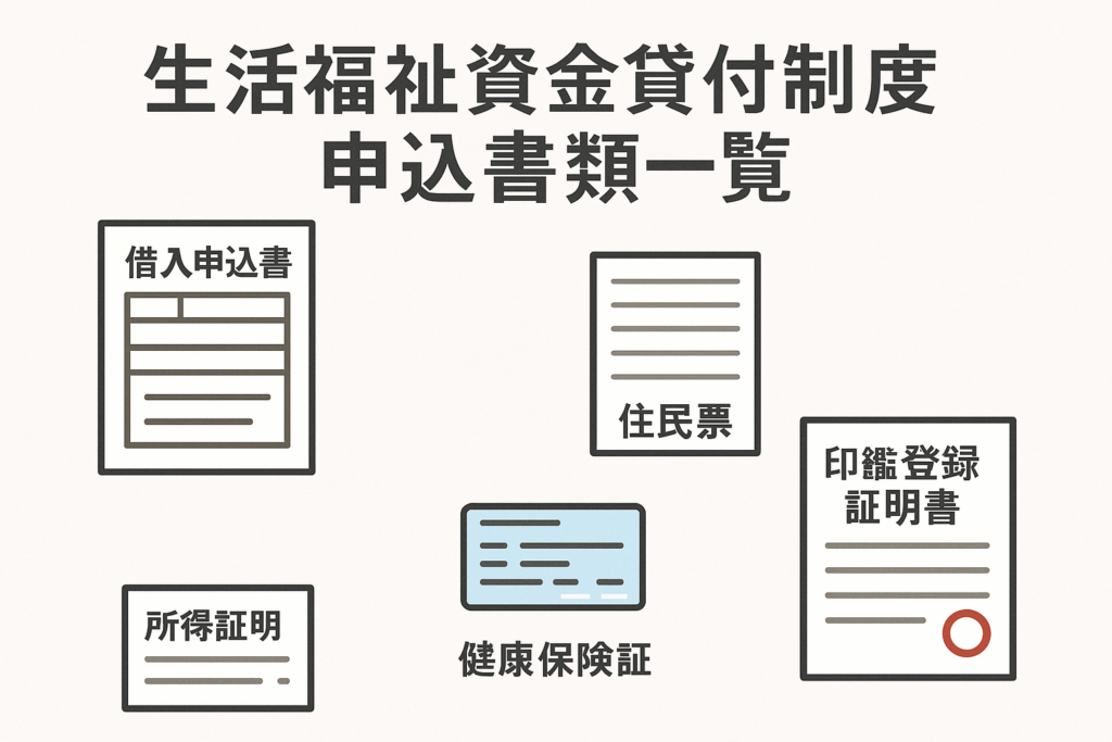 生活福祉資金貸付制度の申込みに必要な書類一覧